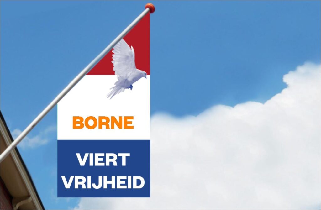 Kioskvlag smal met Nederlandse vlagkleuren