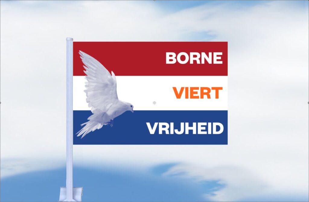 Autovlag met Nederlandse vlagkleuren