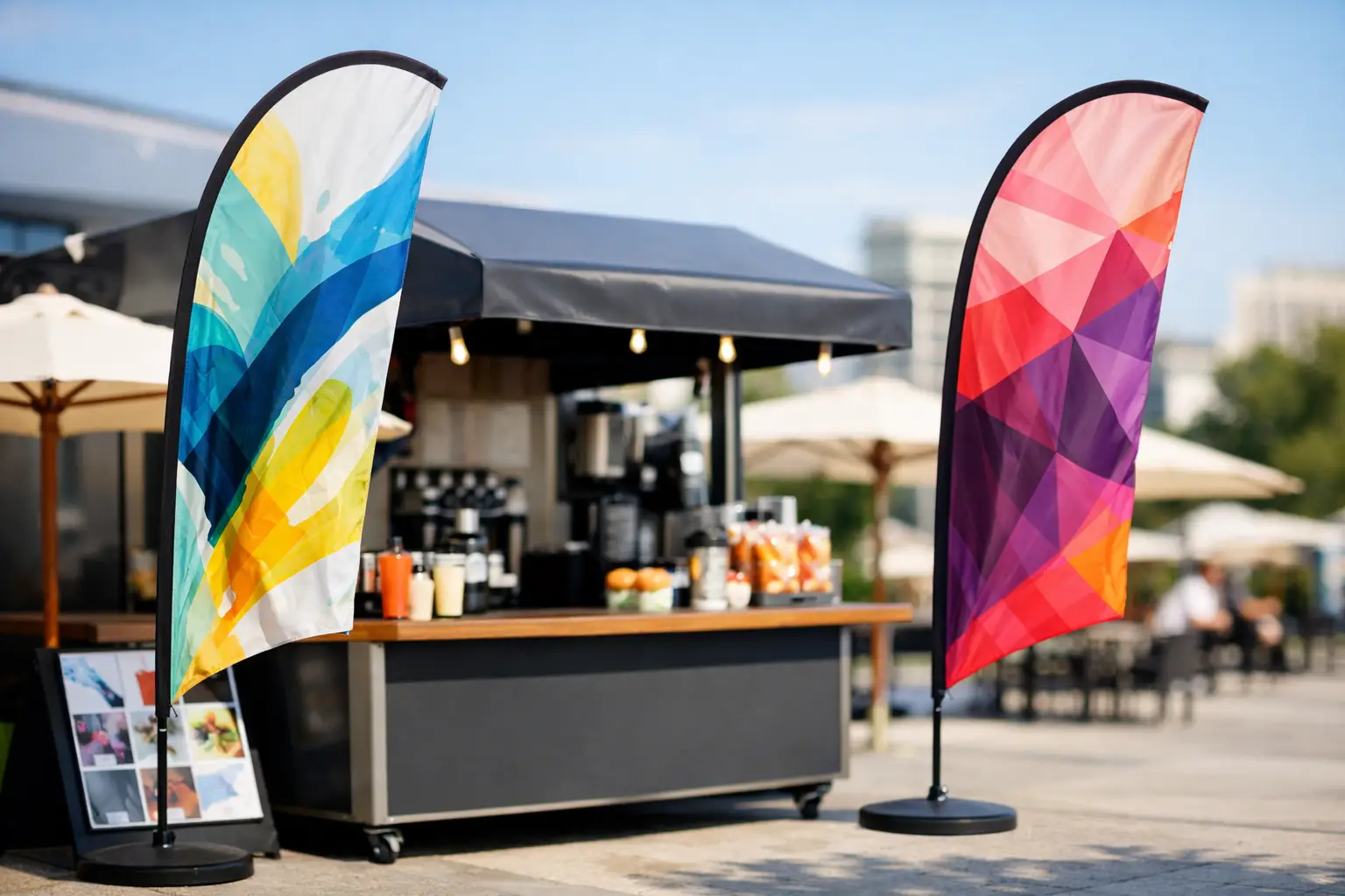 Kioskvlag bedrukken met eigen ontwerp