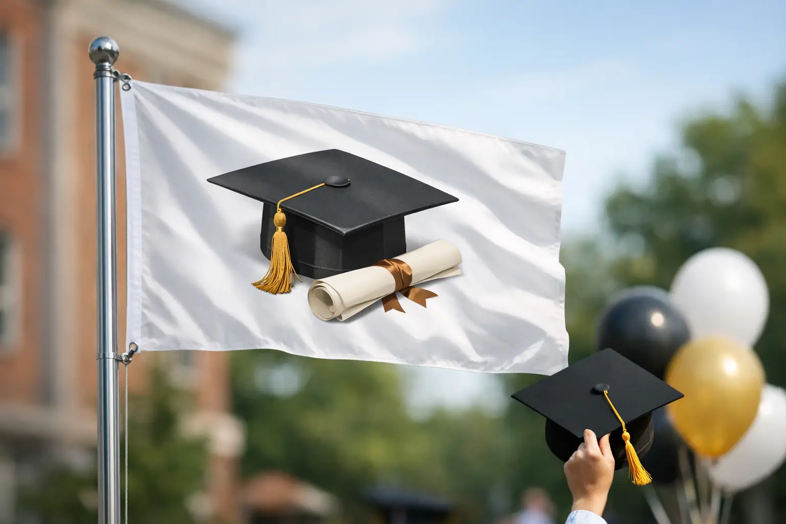 Schoolverlatersvlag met naam laten maken