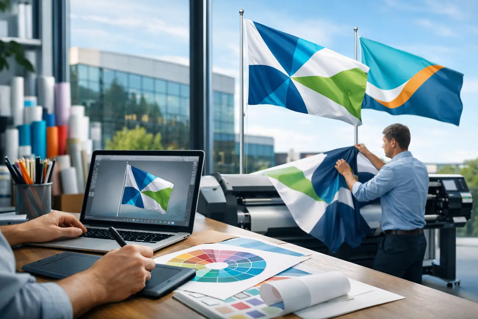 Vlag laten maken in huisstijl: zo werkt het