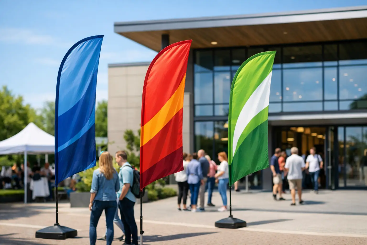 Beachvlag ontwerpen voor open dag dat opvalt
