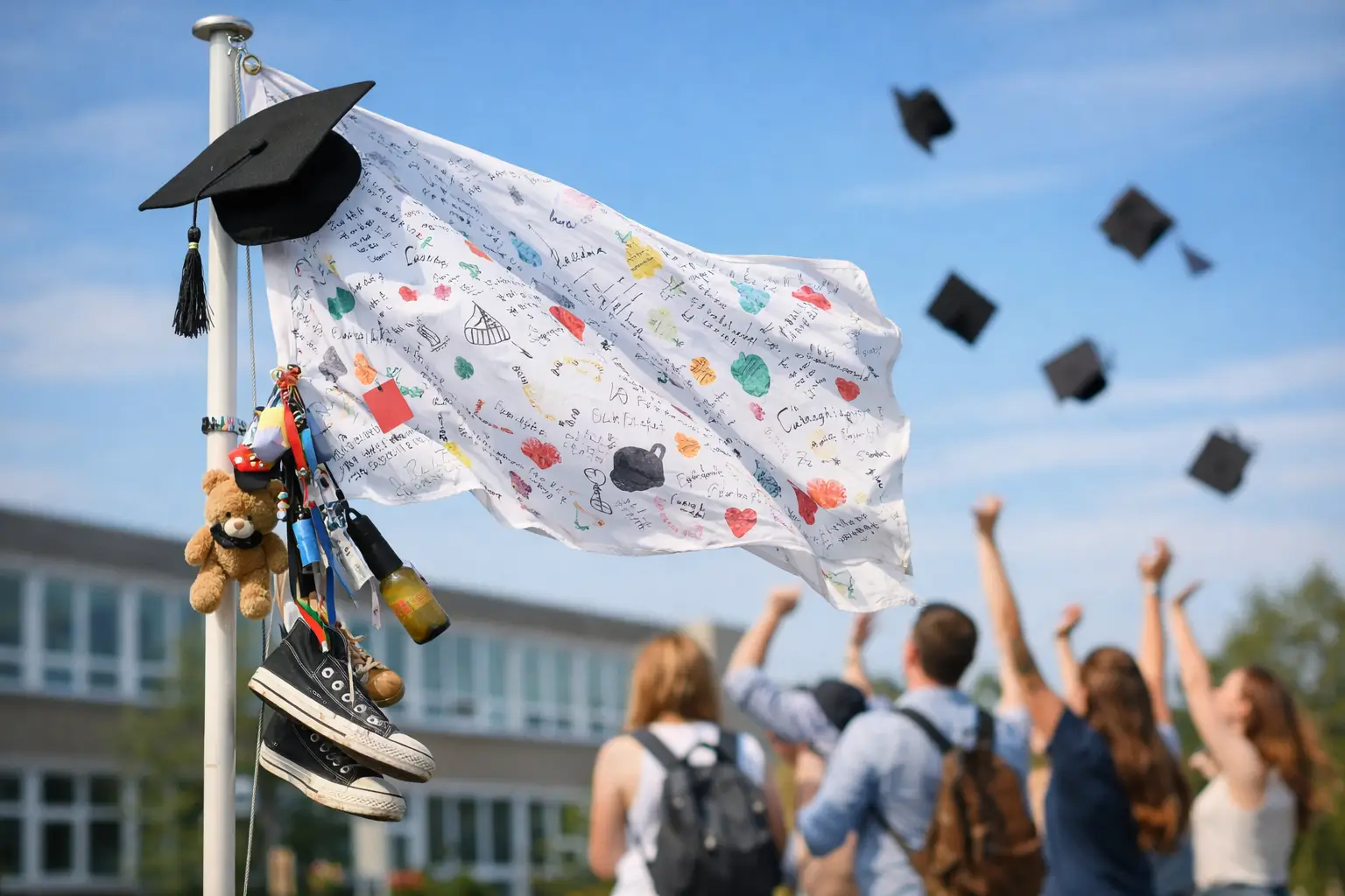 Schoolverlatersvlag ideeën voor afscheid