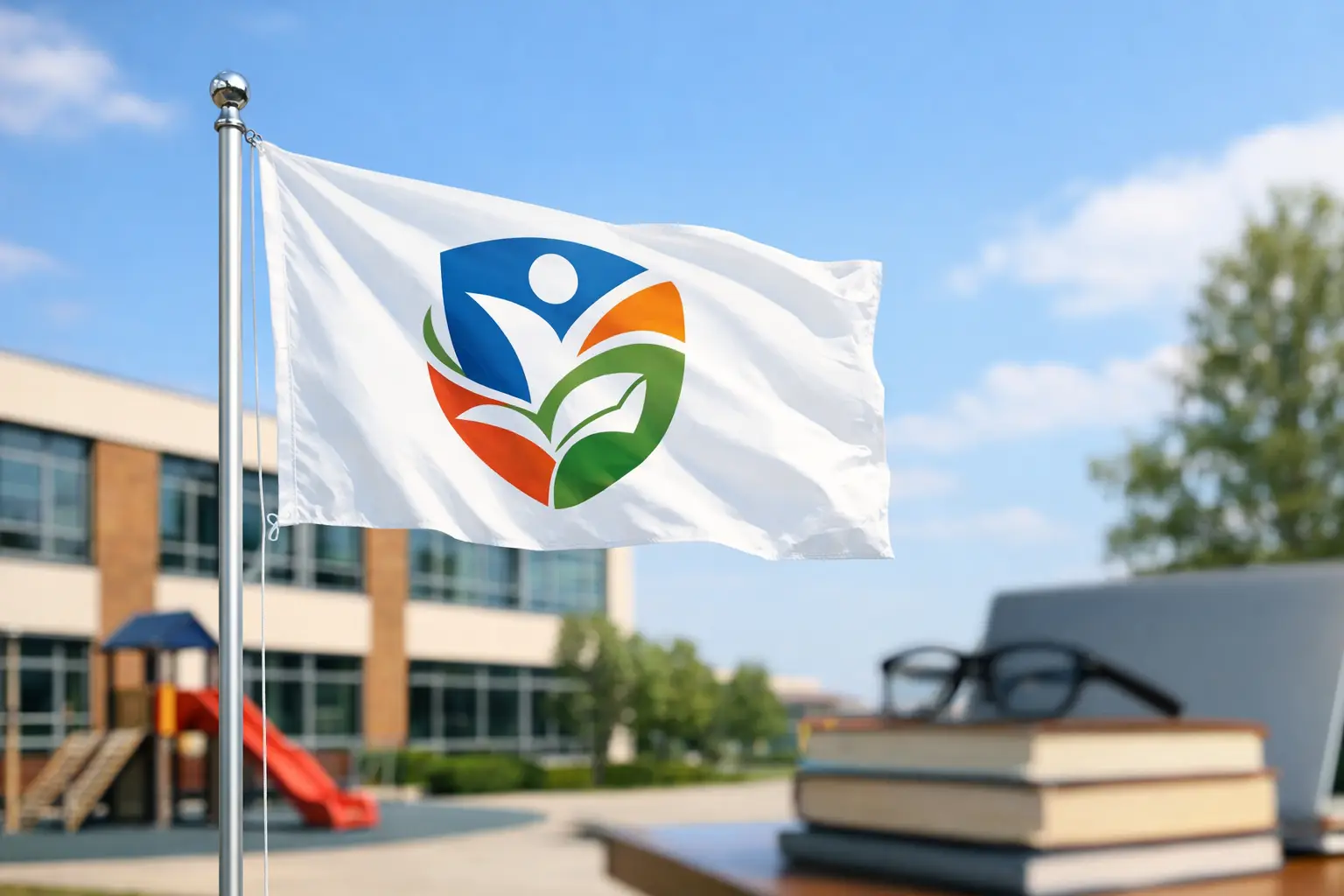 Schoolvlag met logo bestellen zonder gedoe