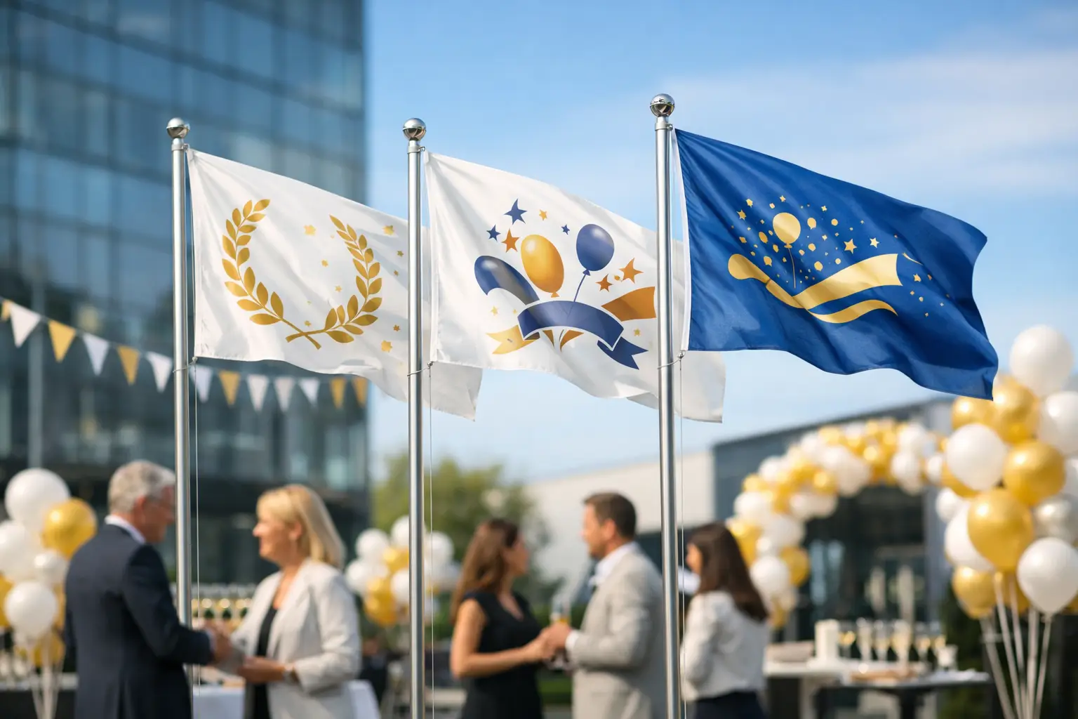 Jubileumbranding met gepersonaliseerde vlaggen