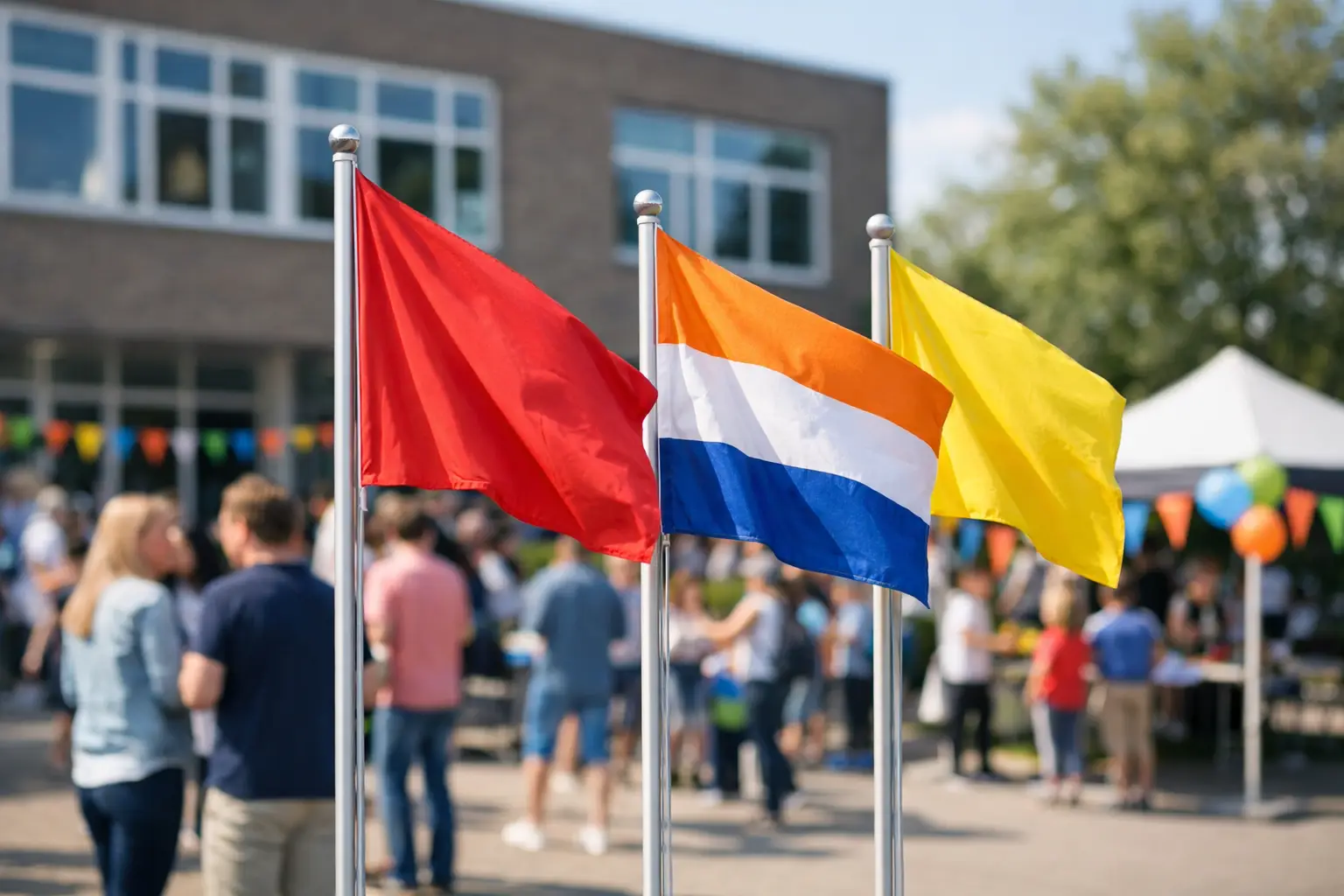 Praktische vlagopties voor open dagen op school