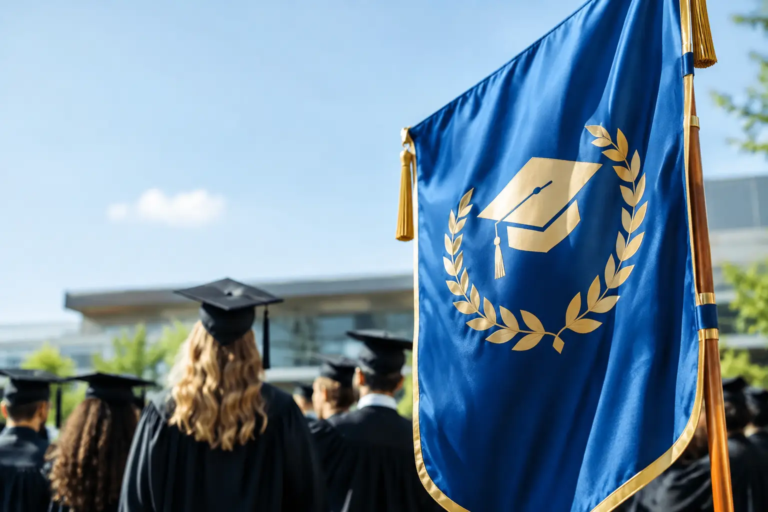 Naamvlag ontwerpen voor diploma-uitreiking